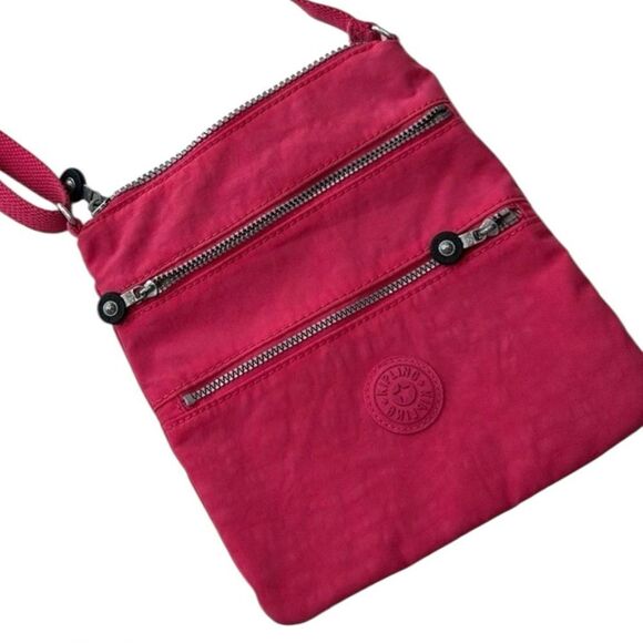 Kipling bright pink Crossbody bag with three zippers - Picture 1 of 7